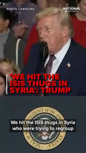 The U.S. launched a deadly attack in Syria, hitting multiple targets, according to President Donald Trump. "We hit the ISIS thugs in Syria who were trying to regroup after their decimation by the Trump administration five years ago," the president said. "We hit them hard. I ordered a massive strike on the terrorists that killed our three great patriots last week." READ THE STORY: https://bit.ly/4j8t8lY | The National Desk - TND