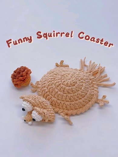 Funny Squirrel Coaster Crochet Pattern, Scrat Amigurumi Cup Holder Pattern, Crochet Animal Coaster Pattern, Beginner-easy Mug Rug Tutorial - Etsy