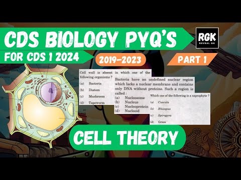 CDS Biology PYQ's for CDS 1 2024 | Part 1 - Cell Theory (2019-2023)