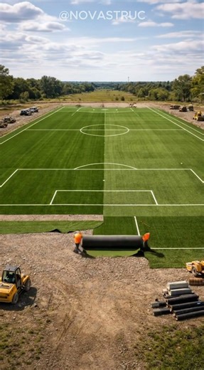 From Empty Land to Football Field ⚽ | Satisfying Build #renovation #satisfying #landscaping