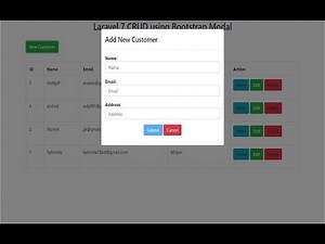 laravel 7 crud using bootstrap modal