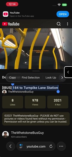 Boing Voice [IBUS] 184 to Turnpike Lane Station
