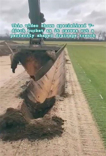 V-Ditch Bucket in Action #Excavator #ConstructionLife #Satisfying #HeavyMachinery #Engineering