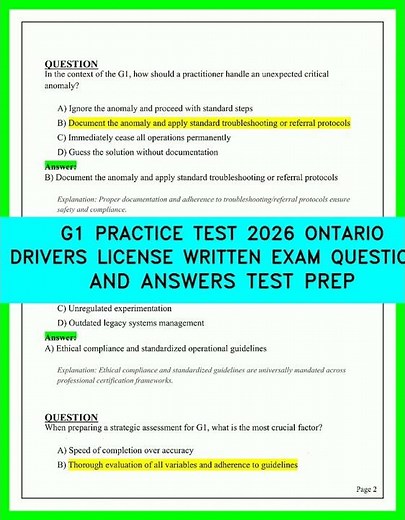 G1 PRACTICE TEST 2026 ONTARIO DRIVERS LICENSE WRITTEN EXAM QUESTIONS AND ANSWERS TEST PREP video