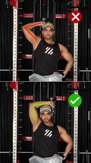 🔴 Single-Arm Overhead Triceps Extension - Common Mistakes