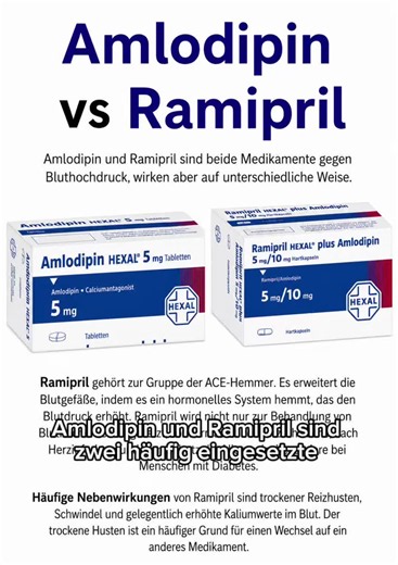Unterschied zwischen diesen beiden Blutdruckmedikamenten Amlodipin vs Ramipril . #geralistikausbildung #nursingstudent #deutsch #medikamentelernen