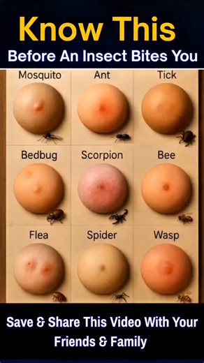 "horoscope_hive" on Instagram: "🚨 Know THIS before any insect bites you! Each bite looks different — and knowing the difference can actually save you from serious reactions 🐜🦟🕷️ 👉 Swipe or watch carefully to see how mosquito, ant, tick, bedbug, scorpion, bee, flea, spider & wasp bites look on skin! Because awareness = safety 💪 📌 Save this post for future reference! 👥 Share it with your friends & family to keep them safe too! #insectbites #healthtips #insectbiteawareness #mosquitobite #sp