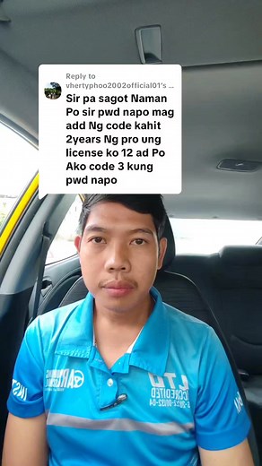 358K views · 4.1K reactions | Drivers license code 1,2 na wala pang 4 years professional ay hnd pa po pwd mag additional ng code 3. #platenumbertracker #ltocheckpoint #Registration #practicaldriving #studentpermit #additionaldriverslicinsecode | BONI TV | Facebook