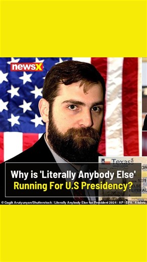 1.1K views | A 35-year-old math teacher from Texas, USA has changed his name to “Literally Anybody Else” and announced that he will run as an independent candidate in the November 2024 US presidential election. Check the reel to know all the details... #USElections #elections #usa #texas #USPresidentialElections2024 #instagramreel #trendingreelsvideo #November2024 #JoeBiden #DonaldTrump | NewsX | Facebook