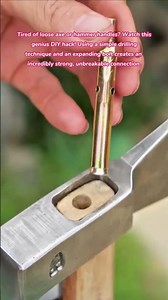 Genius Axe Handle Fix! 🤯 Using an Expanding Bolt for Ultimate Strength #diy #tools #tips #tricks