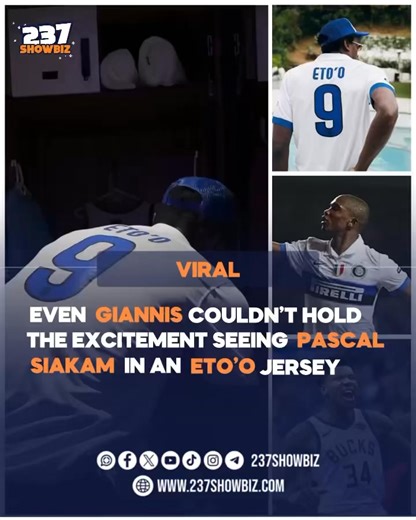 🟠🟠 Viral Even Giannis Antetokounmpo Couldn’t Hold The Excitement Seeing Pascal Siakam in an Eto’o Jersey! Pascal Siakam stepped into the 2026 NBA All Star Game fully representing the continent Cameroon. #237Showbiz #WeYamo #Team237 #Cameroon #237ShowbizGist | 237Showbiz