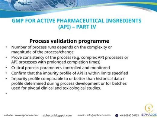 #32 SIPHACOS GMP For Active Pharmaceuticals Ingredients API  Part IV