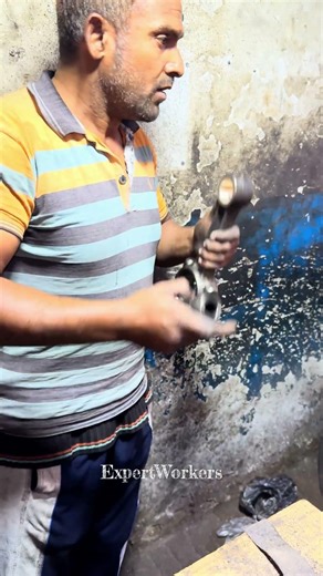 Connecting rod bushing being sizing #tips #engine #connectingrod #shorts