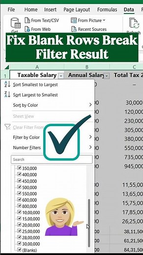 FIX Blank Rows That Are Breaking Your Excel FILTER Results? #viral #video #shortvideo #shorts #excel