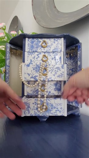 Decoupaged Hand Painted Wooden Jewelry Box - Etsy