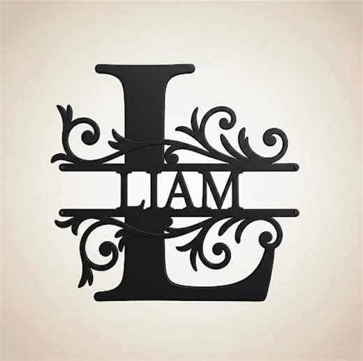 Personalized Metal Name Sign, Custom Scroll Monogram Wall, Decor With Flourish Design, Perfect for Home Decor - Etsy