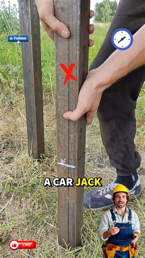 Jack and Chain Pole Pulling Trick #DIYHack #LifeHack #ConstructionTips #EasyRemoval #YardWork #MechanicalAdvantage #fyp #reels #viral #trending | Tool Tricks