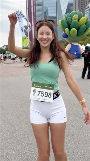 오랜만에 마라톤 뛰어서 너무 행복했어요🌳💚 #달리기혜 #박지혜아나운서 #포레스트런 #현대차 #마라톤 #forestrun #run #메달 🏅