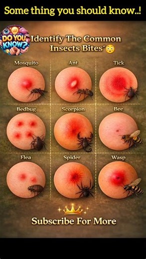 Identify These Insect Bites Before It’s Too Late 🐜 #shorts #knowledge #facts #health #survival