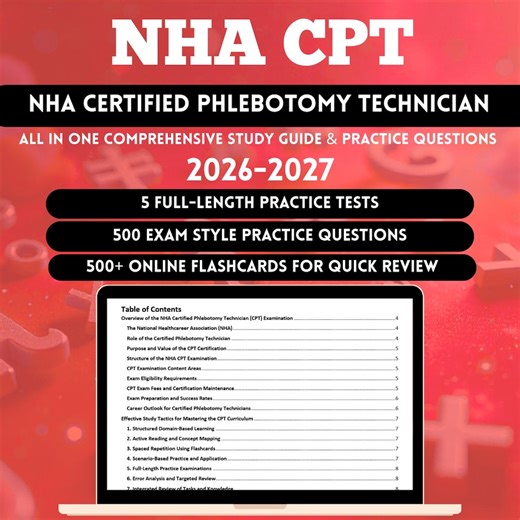 NHA CPT Studienführer 2026 | NHA Cpt Prüfungsvorbereitung | Nha zertifizierte Phlebotomie Techniker Studie | Nha Cpt Prüfung | Cpt Karteikarten | Cpt Exam - Etsy.de