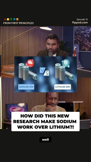 From First Principles on Instagram: "Lithium's the Usain Bolt of batteries, but sodium's coming up fast. Hear how scientists are building 'superhighways' for sodium ions. #SodiumBatteries #BatteryTech #Science #Engineering #Innovation #RenewableEnergy"