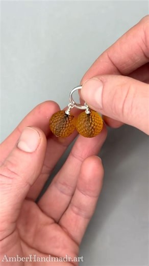 Handmade Baltic Amber Earrings | Jewelry Making Process #shortsvideo