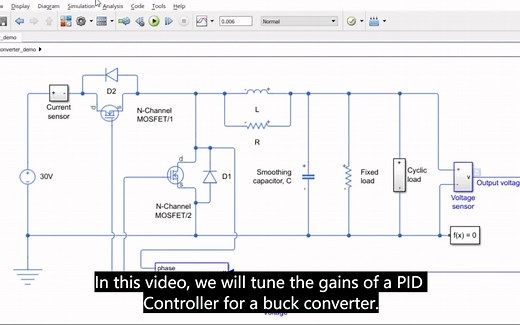 【MATLAB】PID Controller Tuning for a Buck Converter