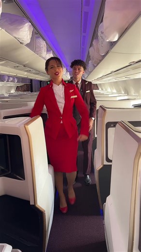 Turning left always delivers 👏 #VirginAtlantic #CabinCrew #Premium
