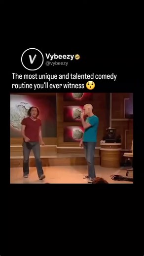 vybeezy on Instagram: "follow us @vybeezy for more! This might be the most creative comedy routine ever put on stage. The Umbilical Brothers don’t rely on props, sets, or even dialogue most of the time. Everything you hear is made live, using nothing but their voices. Explosions, engines, music, animals, entire action scenes. Every sound is perfectly timed and synced with physical movement, turning sound effects into the joke itself. One wrong breath and the whole thing falls apart, which makes