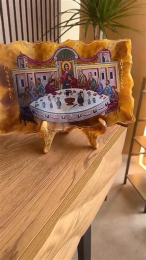 Ο Μυστικός Δείπνος ✨ Χειροποίητη Εικόνα 30x19 εκ. με Υγρό Γυαλί 🙏 #lastsupper #orthodoxart