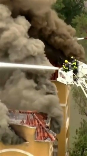 RAGING INFERNO: Firefighters work for hours to put out a ferocious apartment fire that was allegedly started by a man who shot a person inside the complex. | Fox News