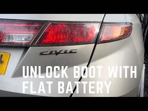 Honda Civic Mk8 |How To Unlock Boot With Dead Battery