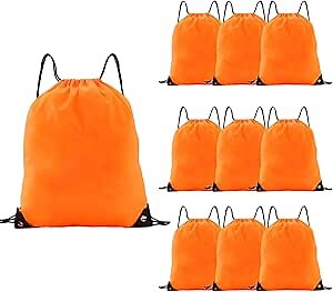 Amazon.com | Haokuaile drawstring backpack, Drawstring Bags Bulk,10 Pcs Draw String Bags, Cinch Bag,essential for gym travel, unisex, loose and portable﻿(10, Orange) | Drawstring Bags
