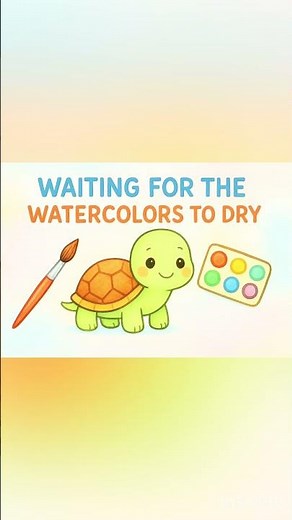 How to draw a cute and easy watercolor turtle?