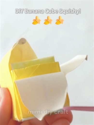 Banana Fruit Cube Squishy DIY – Easy Paper Squishy Craft! 🍌🧊✨ #papersquishy #asmr #diy #craftideas #fypppp