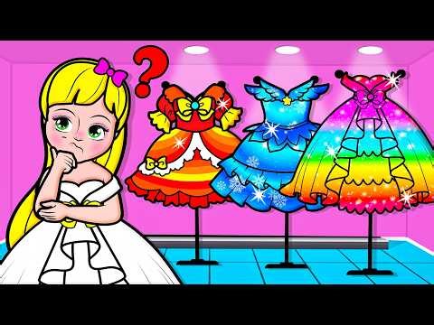 💖Paper Dolls💖 Princess Baby Rapunzel Transformation – Magic Dress Up Story! - Rapunzel Family