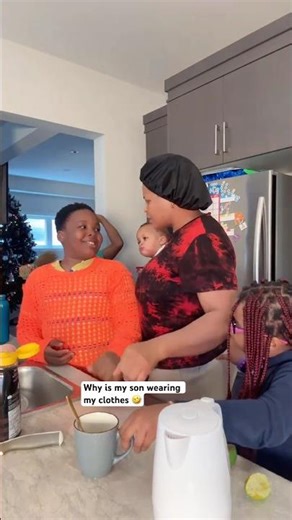 Why is my son wearing my clothes 🤣