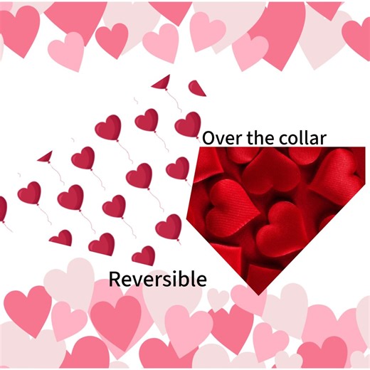 Valentine's Day Dog Bandana: Over the Collar, Hearts Bandana - Etsy