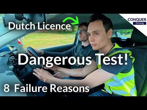 8 Fails in half a test - Dutch licence - Near collision - I stopped the test & gave a lesson