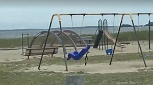 Totally real playground ghost freaks out father and kids
