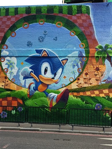 Sonic murals at Village Underground near Liverpool Street