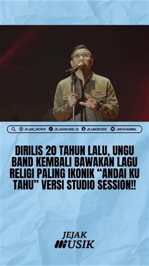 Dengerin lagu-lagu religi dari band Ungu tuh rasanya kayak tanda kalau bulan Ramadhan udah makin deket. “Andai Ku Tahu”, lagu ciptaan Pasha dari album religi pertama Ungu, SURGAMU, rilisan @trinityoptima tahun 2006, 20 tahun yang lalu. Kini, Ungu membawakan ulang lagu ini dalam versi studio session, dengan nuansa yang tetap khidmat tapi terasa lebih matang dan dalam. Yang punya kenangan dengan lagu ini, mari bernostalgia... • Credit: @ungu_band #andaikutahu #unguband #JejakMusik #JejakMusikIndo 
