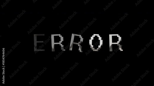 Error text silver A minimal dark screen showing the word “ERROR” in a subtle digital style, symbolizing system malfunction, software issues, and technical failure in a modern cyber context.