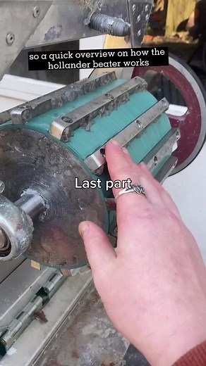 gimme some time and I’ll actually make paper! #theythem #hollanderbeater#papermaking #sustainability #pulp#paper#homemadepaper #captioned