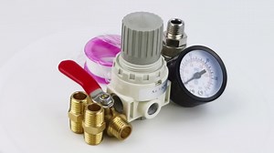 MEANLIN MEASURE 1/2 Inch NPT Air Compressor Regulator with Gauge, 0-150 PSI BR4000 Air Gauge Regulator Inline for Compressor and Pneumatic Tools