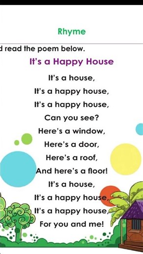 Class 3 English Rhyme || It’s A Happy House Rhyme || ৩য় শ্রেণির ইংরেজি ছড়া