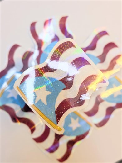 Waterproof Puerto Rico Flag Sticker, Shiny Holo Laminate - Etsy
