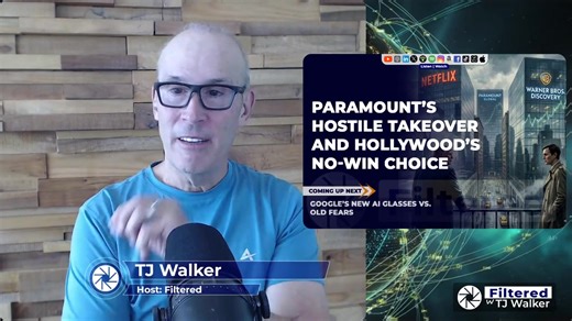 Hollywood isn’t just making movies, it’s being fought over. In this episode of Filtered with TJ Walker, we break down the bare-knuckle battle for Warner Bros. Discovery, where Netflix and Paramount Skydance are fighting for control with Saudi money, Jared Kushner’s fund and a very interested Donald Trump hovering in the background. Is there any version of this deal that doesn’t leave viewers, workers and democracy worse off? Then we turn to Google’s new Gemini-powered smart glasses and ask wheth