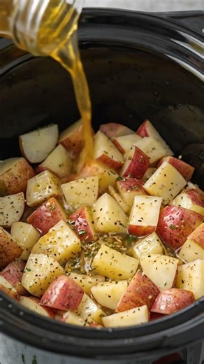 Slow Cooker Italian Herb Potatoes 🥔🌿