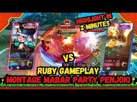 RUBY GAMEPLAY PARTY BARENG PENJOKI EASY WIN + REKOMENDASI BUILD EMBLEM MOBILE LEGENDS BANG BANG